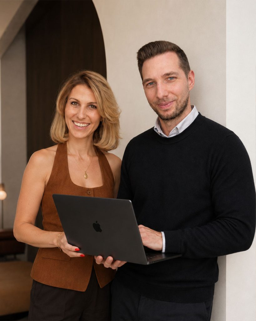 Christina Kunst und Dominique-Robert Oudin, Referenten für KI-Seminare.